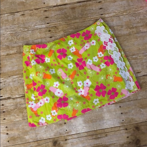 Lilly Pulitzer Dresses & Skirts - Lilly Pulitzer Reversible Wrap Skirt White Label 6